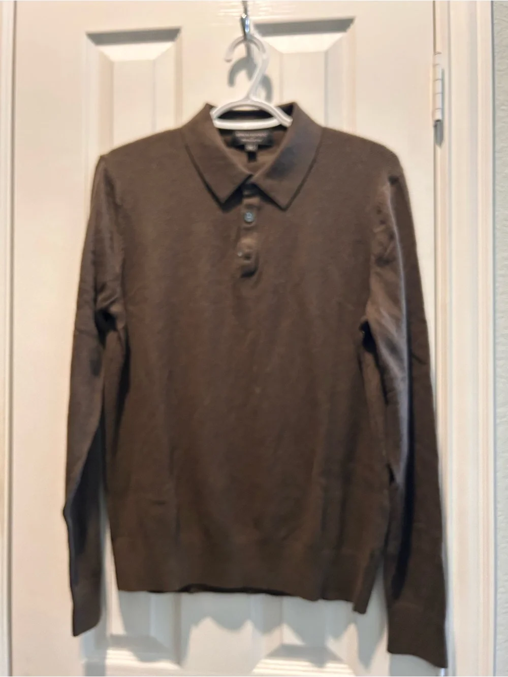 Banana Republic Brown Zip-Front Polo Sweater